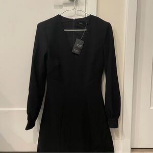 Club Monaco Black Long Sleeve Sheath Dress